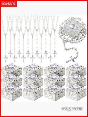 24 Rosary Bead Sets - First Communion Confirmation Gift Necklaces